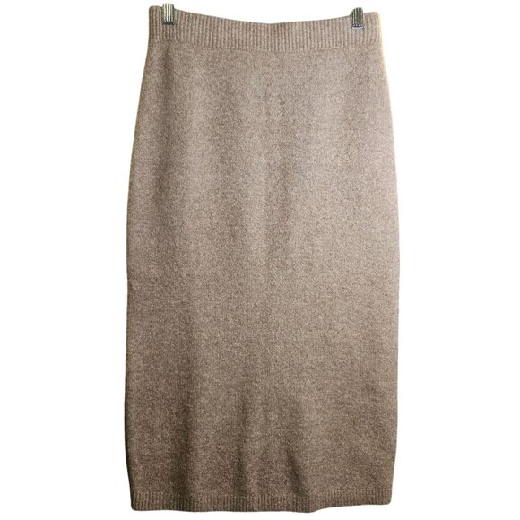 Greylin Women’s Taupe Knit Midi Skirt S – Quiet Luxury Soft Neutral Minimalist - Picture 2 of 11